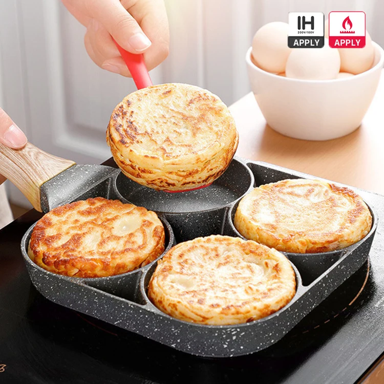 Four-hole Frying Pot Pan Thickened Omelet Pan Non-stick Egg Pancake Steak Pan Cooking Egg Ham Pans Breakfast Maker Cookware
Four-hole Frying Pot Pan Thickened Omelet Pan Non-stick Egg Pancake Steak Pan Cooking Egg Ham Pans Breakfast Maker Cookware