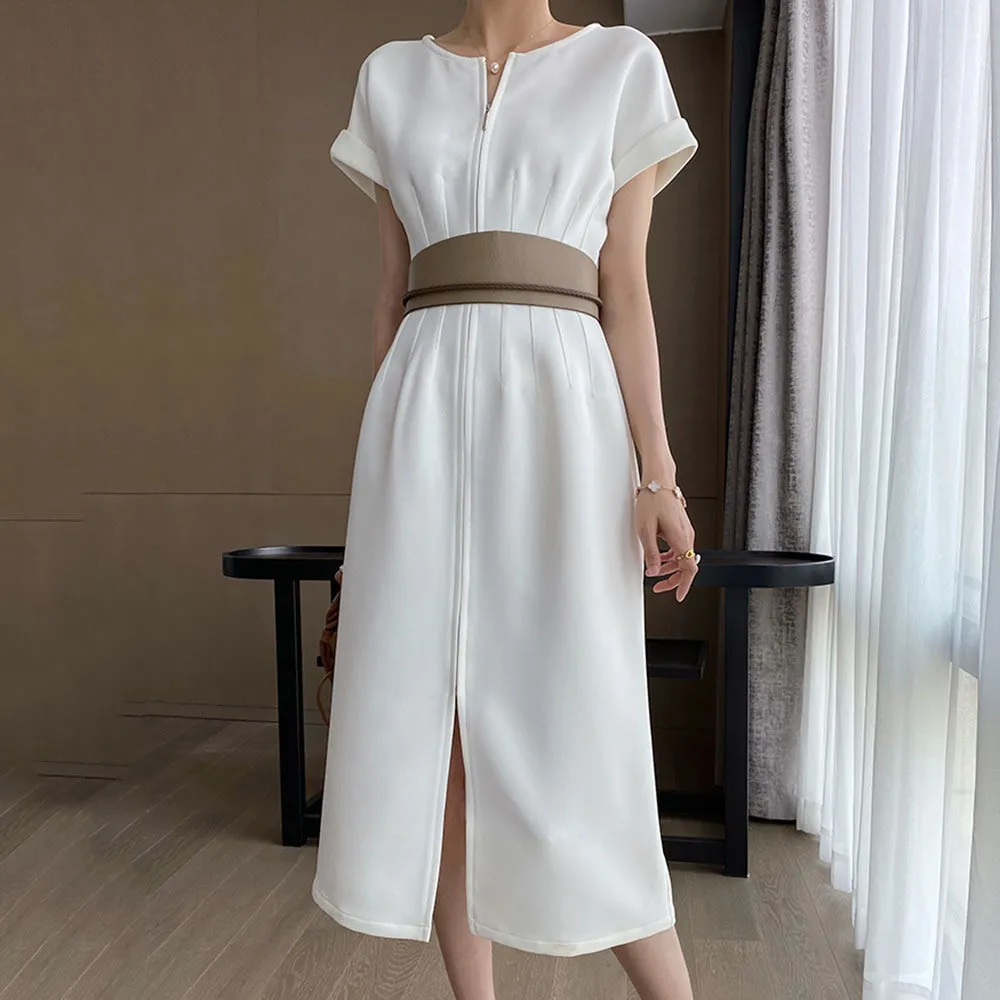 Japanese Simple 2022 Summer Temperament Goddess Fan Design Sense Waist And Thin Long Slit Dress Summer Ol Style Female Dresses
Japanese Simple 2022 Summer Temperament Goddess Fan Design Sense Waist And Thin Long Slit Dress Summer Ol Style Female Dresses