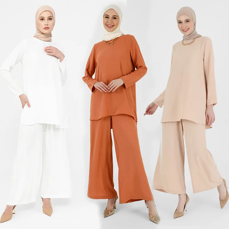 Muslim Sets for Women Islamic Clothing 2 Piece Suit Woman Plain Tops Elastic Pants 2023 New Eid Ramadan Modest Prayer Clothes
Muslim Sets for Women Islamic Clothing 2 Piece Suit Woman Plain Tops Elastic Pants 2023 New Eid Ramadan Modest Prayer Clothes