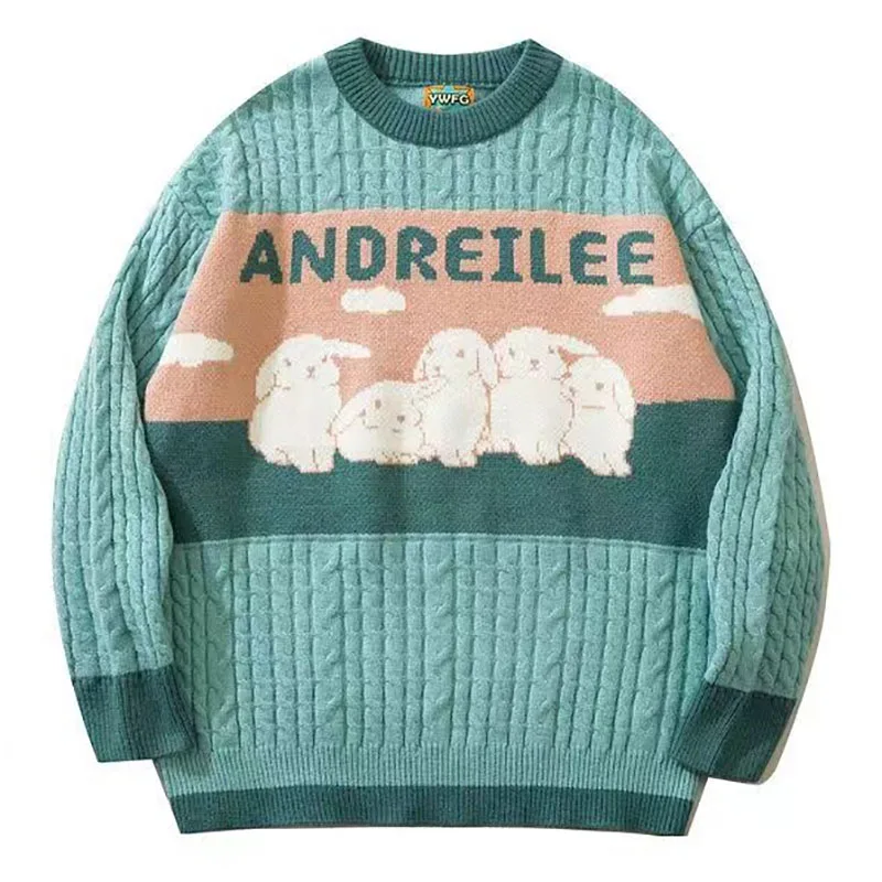 Couple Cartoon Rabbit Print Sweater Winter Knitted Pullover Harajuku Casual O-neck Oversize Streetwear Unisex Fall Fashion Top
Couple Cartoon Rabbit Print Sweater Winter Knitted Pullover Harajuku Casual O-neck Oversize Streetwear Unisex Fall Fashion Top