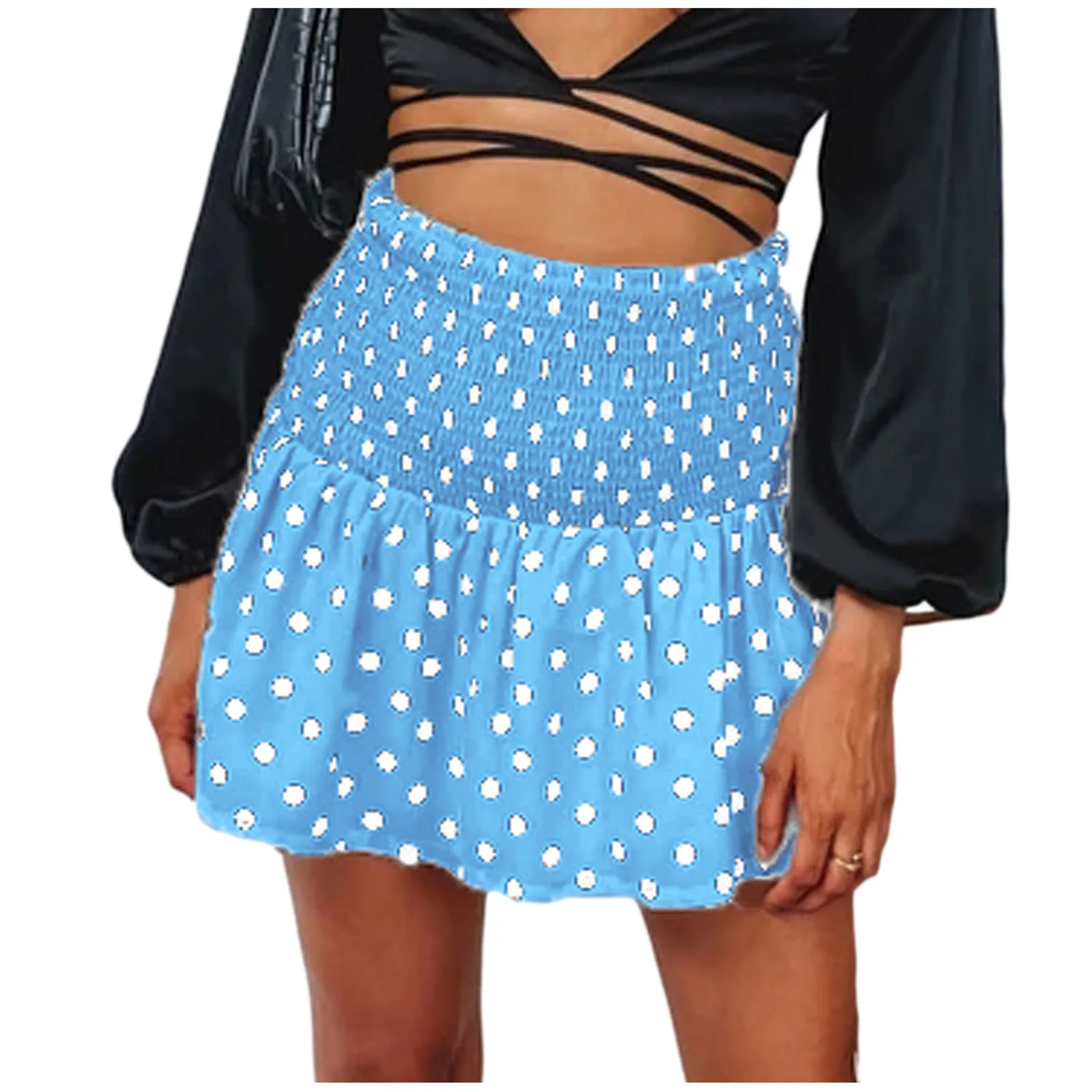 Elasticity A-Line Women High Waist Waist Short Print Skirt Skirt Dot Mini Skirt 
Elasticity A-Line Women High Waist Waist Short Print Skirt Skirt Dot Mini Skirt