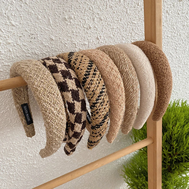 Brown Tweed Headbands Hair Accessories Milk Coffee Color Wide Head Hoop Sponge Warm Padded Hairband Knitting Plaid Hair Hoop
Brown Tweed Headbands Hair Accessories Milk Coffee Color Wide Head Hoop Sponge Warm Padded Hairband Knitting Plaid Hair Hoop