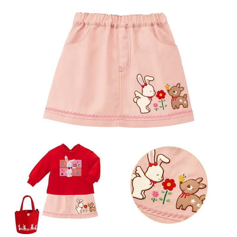 Kawaii Clothes Pink Skirt Spring Autumn 2022 New Girl CS Cartoon Big Bunny Flower Embroidered Skirt for Kids
Kawaii Clothes Pink Skirt Spring Autumn 2022 New Girl CS Cartoon Big Bunny Flower Embroidered Skirt for Kids
