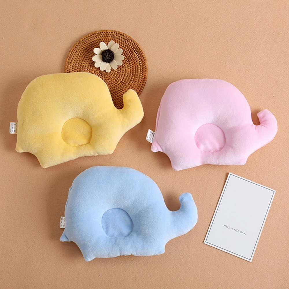 

Newborn Baby Pillow Elephant Cartoon Shaping Pillows Head Positioner Anti-rollover Headrest 0-1 Year Old Baby Pillow For Gift