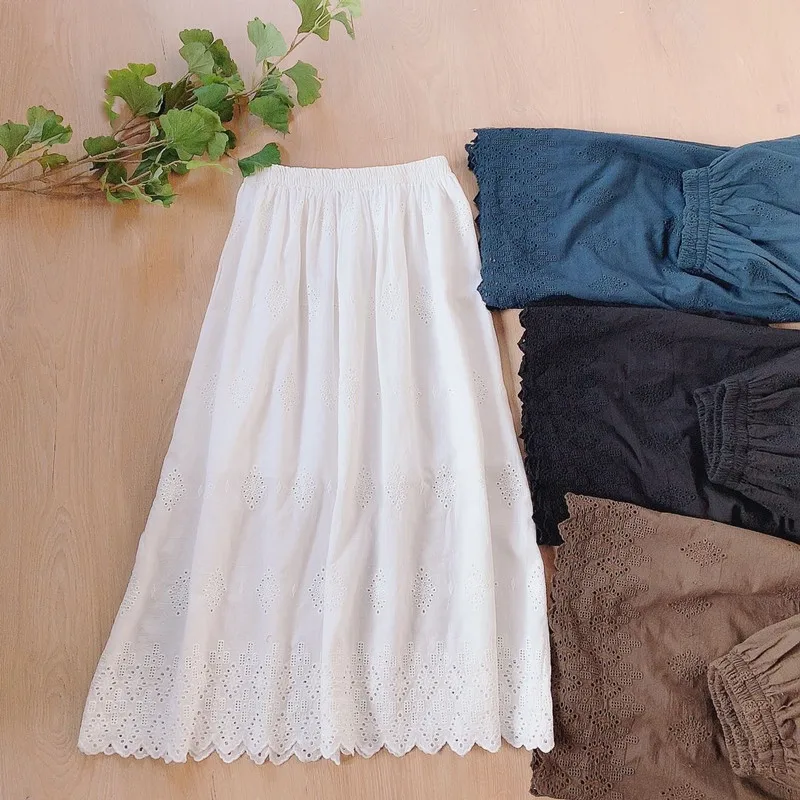 Women's Cotton Linen Loose Skirt Embroidered Lace Elastic Waist Comfortable Double Layer Long Skirt
Women's Cotton Linen Loose Skirt Embroidered Lace Elastic Waist Comfortable Double Layer Long Skirt