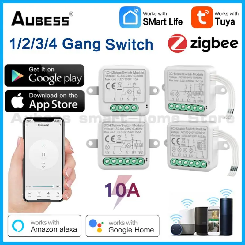 Беспроводной смарт-выключатель ZigBee с дистанционным управлением через приложение Tuya, 10 А, модули автоматизации 1/2/3/4 клавиш, функция таймера, ...
Беспроводной смарт-выключатель ZigBee с дистанционным управлением через приложение Tuya, 10 А, модули автоматизации 1/2/3/4 клавиш, функция таймера, ...