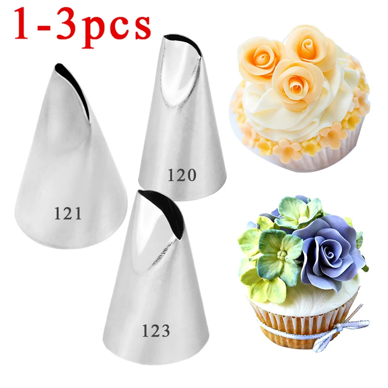 

BCMJHWT #120 121 123 Rose Petal Cream Piping Nozzles Pastry Fondant Icing Tips Baking Tools Cake Decorating Bakeware