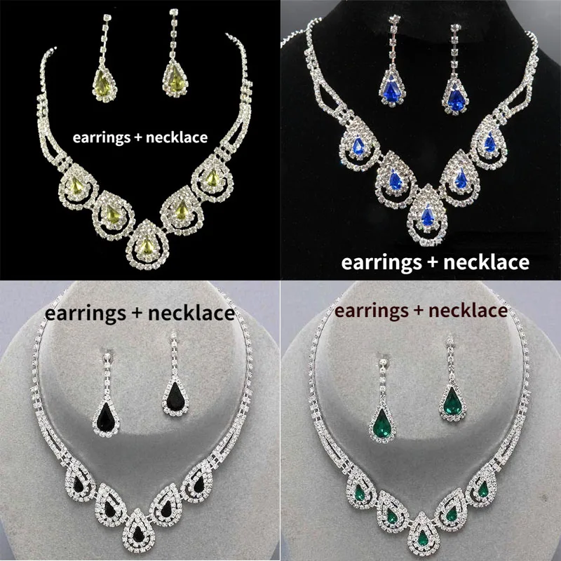 European and American Fashion Blue Green Black Water Drop Necklace Female Silver Inlaid Color Senior Bridal Pendant Accessories
European and American Fashion Blue Green Black Water Drop Necklace Female Silver Inlaid Color Senior Bridal Pendant Accessories