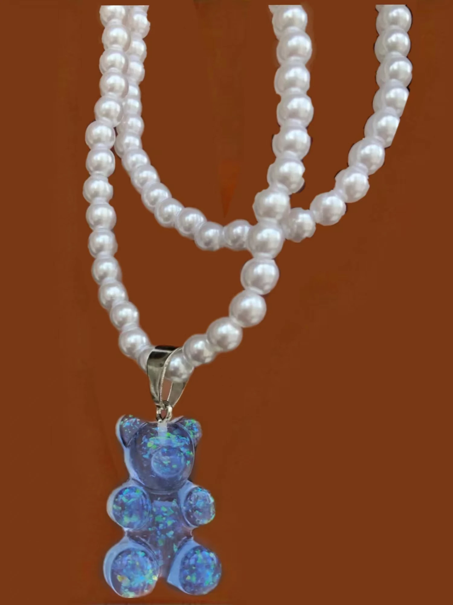 Cute Sweet Fashion Transparent Candy Bear Pendant Multi Layer Double Layer White Beaded Necklace Men & Women Party Jewelry Gifts
Cute Sweet Fashion Transparent Candy Bear Pendant Multi Layer Double Layer White Beaded Necklace Men & Women Party Jewelry Gifts