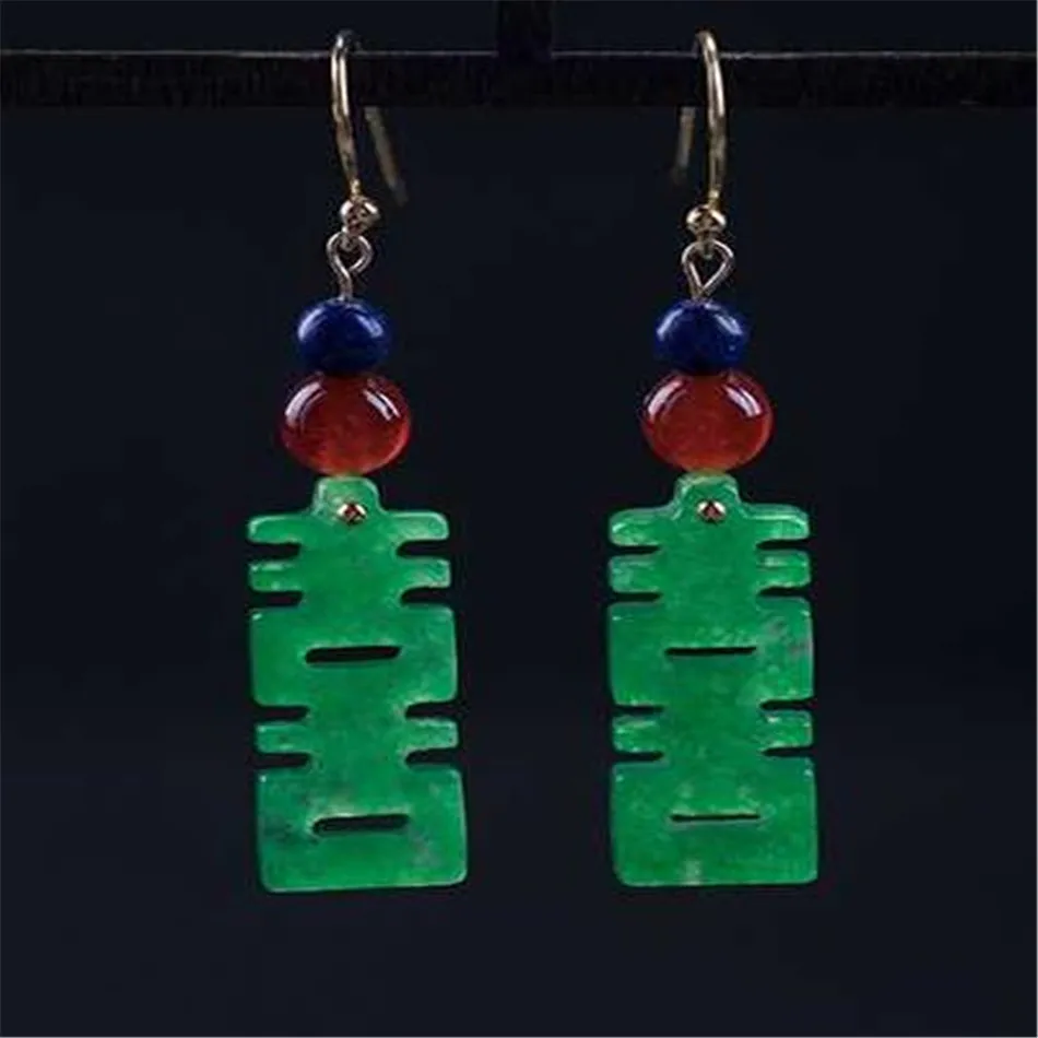 Natural Green jadeite lapis lazuli Earrings Dangle Ms gift Freshwater Wedding Fashion Ear stud Jewelry New Year Thanksgiving
Natural Green jadeite lapis lazuli Earrings Dangle Ms gift Freshwater Wedding Fashion Ear stud Jewelry New Year Thanksgiving