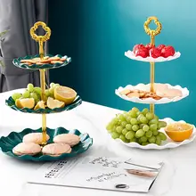 3-Tier Cupcake Stand Fruit Plate Holder Desserts Snack Candy Buffet Stand Tower For Christmas Wedding Party Cake Dessert Tray