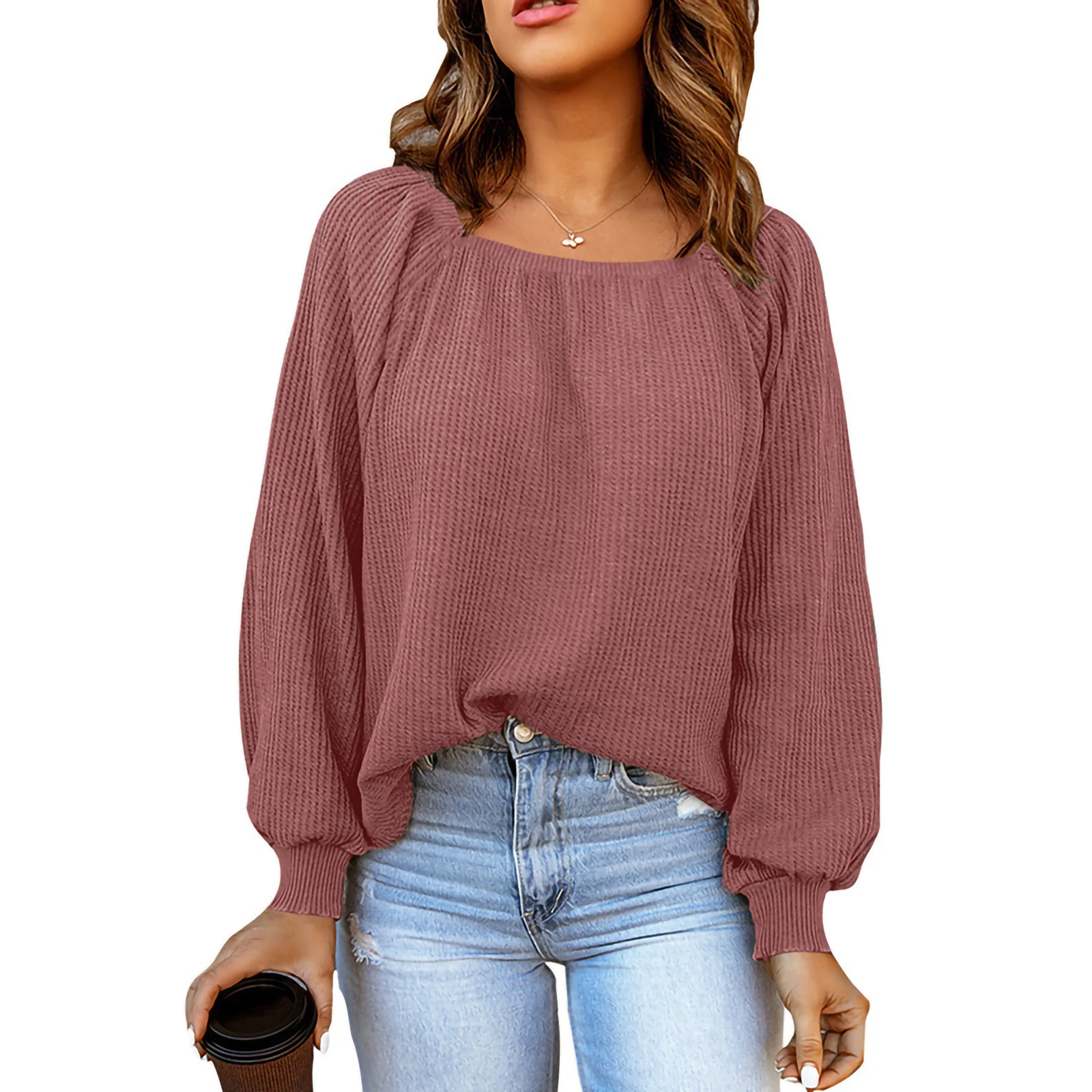 Spring Autumn Women's Casual Knit T-Shirts Solid Color Long Sleeve Square Neck Loose Knitwear Blouse Tops
Spring Autumn Women's Casual Knit T-Shirts Solid Color Long Sleeve Square Neck Loose Knitwear Blouse Tops