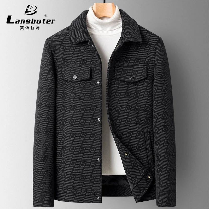 Autumn and winter new printed lapel men's wool jacket youth plus cotton casual fashion brand
Autumn and winter new printed lapel men's wool jacket youth plus cotton casual fashion brand
