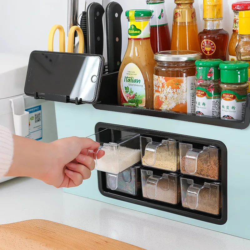 Multifunctional kitchen shelf Seasoning box seasoning tank bottle storage box Spoon cutter combined storage rack
Multifunctional kitchen shelf Seasoning box seasoning tank bottle storage box Spoon cutter combined storage rack