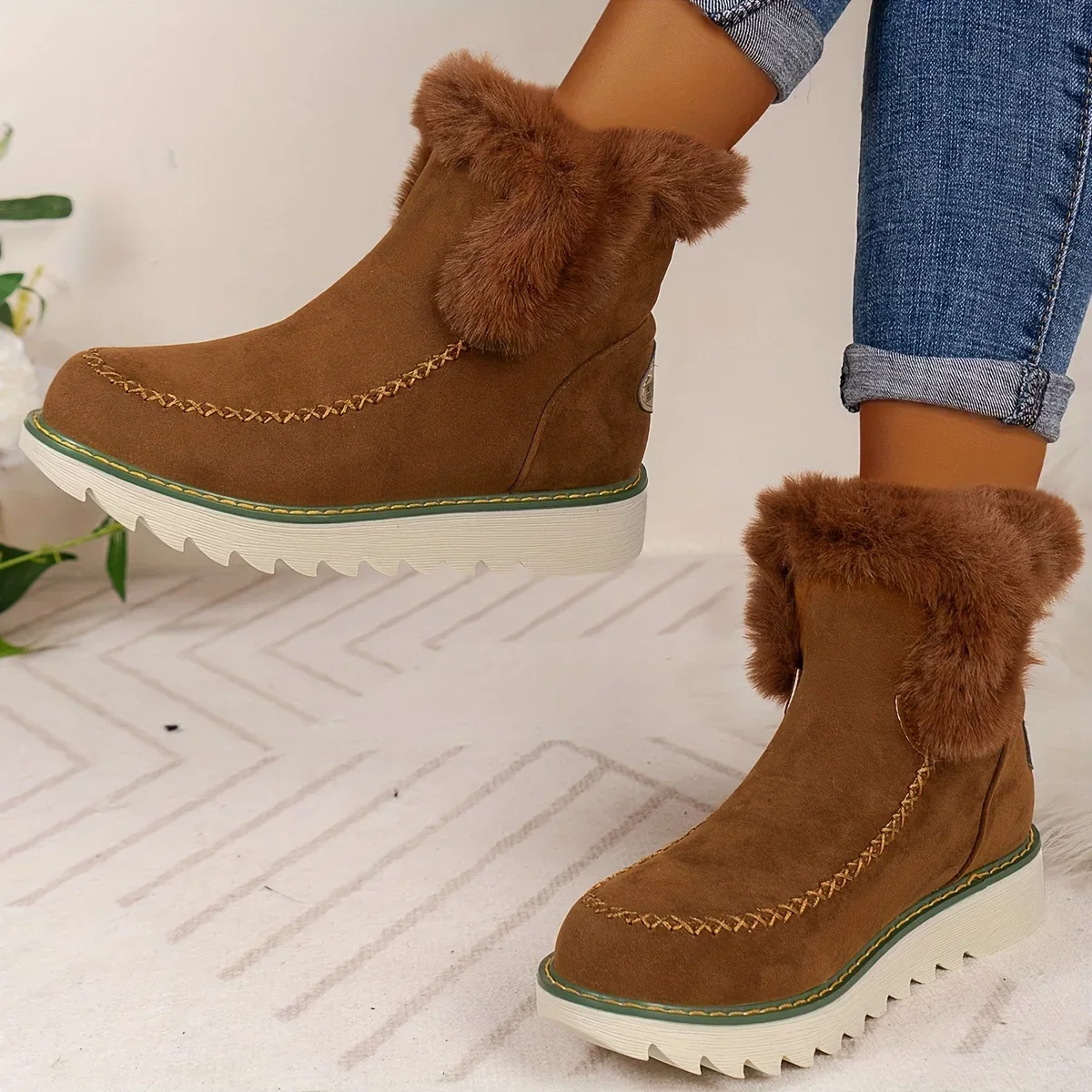 Women Trendy Solid Color Thermal Round Toe Flat Snow Boots Casual Versatile Non Slip Wear Resistance Fall Winter Warm Shoes
Women Trendy Solid Color Thermal Round Toe Flat Snow Boots Casual Versatile Non Slip Wear Resistance Fall Winter Warm Shoes