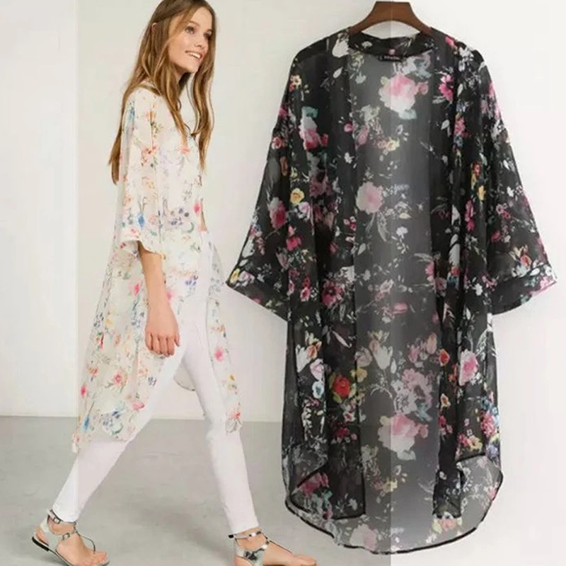 Women Casual Retro Kimono Cardigan Ladies 2022 Summer Long Crochet Chiffon Kimono Preto Loose Flora Printed Blouse Tops Black
Women Casual Retro Kimono Cardigan Ladies 2022 Summer Long Crochet Chiffon Kimono Preto Loose Flora Printed Blouse Tops Black