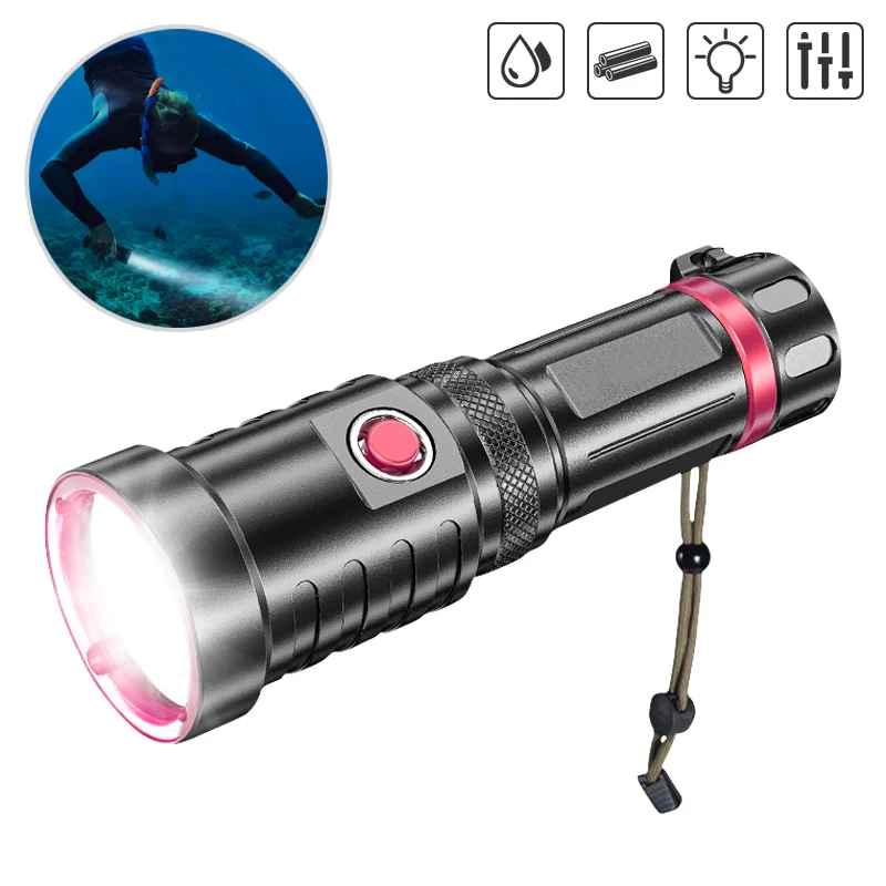 XHP70.2 Diving Flashlight Professional IP68 Waterproof LED Torch Underwater Flash Light High Power Rechargeable Hand Lamp
XHP70.2 Diving Flashlight Professional IP68 Waterproof LED Torch Underwater Flash Light High Power Rechargeable Hand Lamp