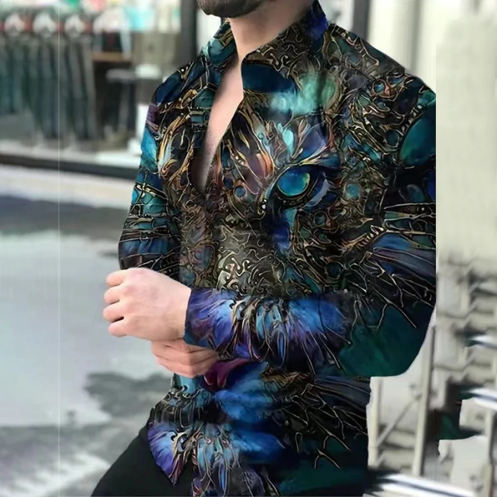 Shirts Men Shirt Casual Floral Printed Holiday Lapel Long Sleeve Men's Wear Muscle Slim Fit Spring And Autumn
Shirts Men Shirt Casual Floral Printed Holiday Lapel Long Sleeve Men's Wear Muscle Slim Fit Spring And Autumn