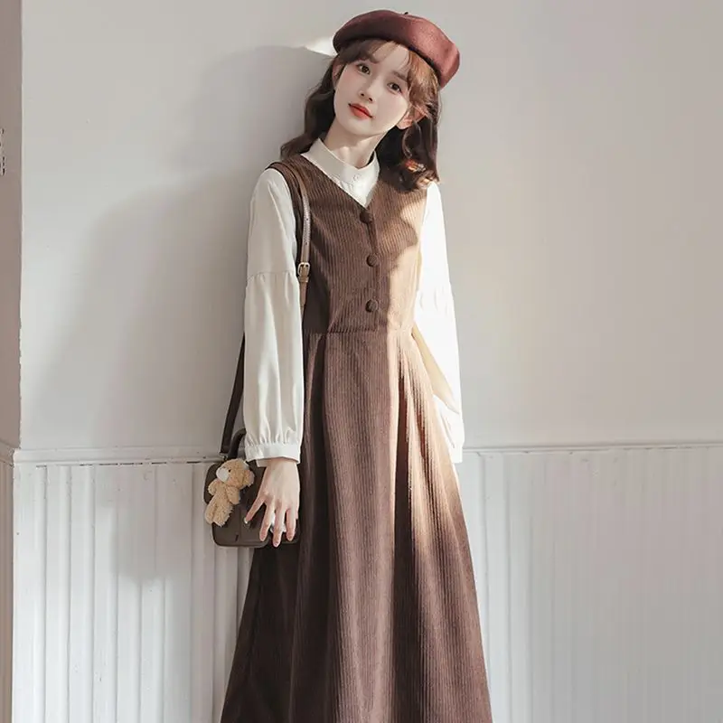 Платье с длинным рукавом, Осень-зима, комплект из двух предметов, элегантная женская одежда 2023, вечернее платье, свободное женское платье для дня и ночи
Платье с длинным рукавом, Осень-зима, комплект из двух предметов, элегантная женская одежда 2023, вечернее платье, свободное женское платье для дня и ночи