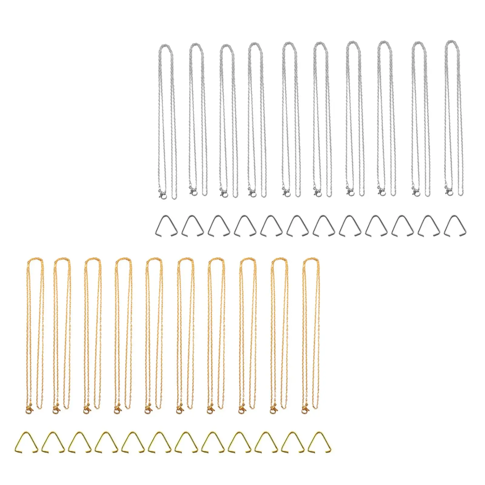 10 Pieces Jewelry Making Chains Pendant Bracelet Necklace Chains Link W/ Small Triangle Rings Alloy for Choker Tools Men Women
10 Pieces Jewelry Making Chains Pendant Bracelet Necklace Chains Link W/ Small Triangle Rings Alloy for Choker Tools Men Women