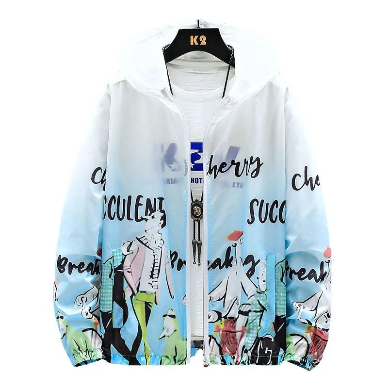 Comics Graphic Zipper Summer Spring Men's Jacket Casual Thin Light Women's Windbreaker Coats Sun Protection Cloth Korean Fashion 
Comics Graphic Zipper Summer Spring Men's Jacket Casual Thin Light Women's Windbreaker Coats Sun Protection Cloth Korean Fashion