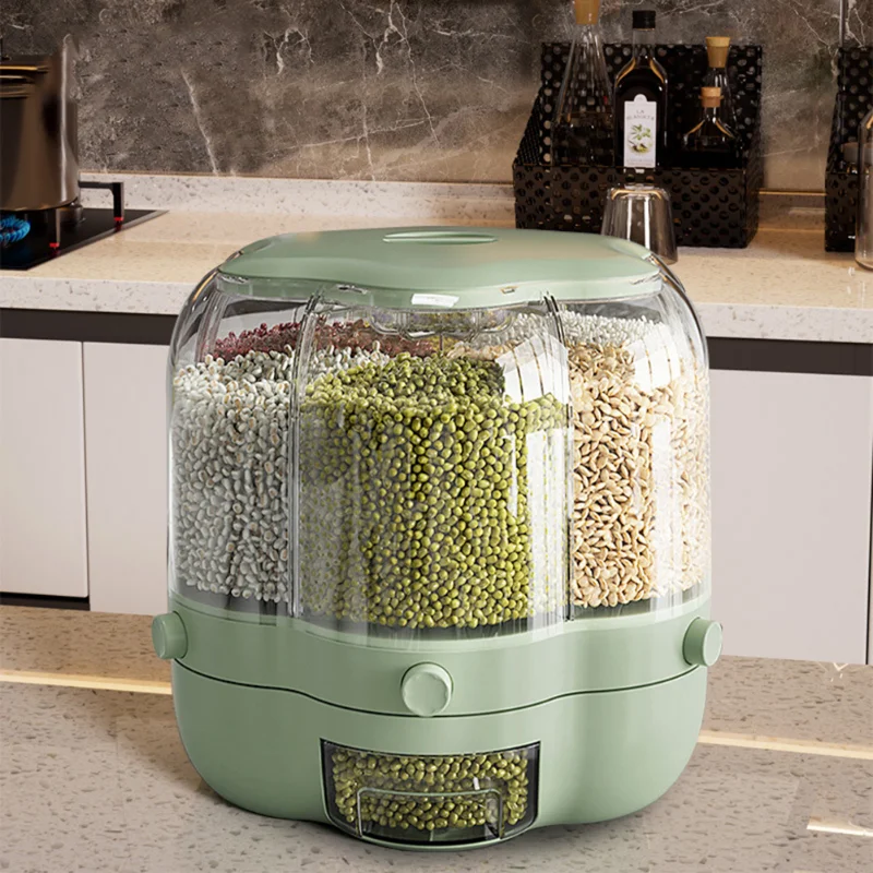 Rotating Grain Dispenser Rice Food Grain Storage Bin Container White Green Moisture Prevention Kitchen Organizer
Rotating Grain Dispenser Rice Food Grain Storage Bin Container White Green Moisture Prevention Kitchen Organizer