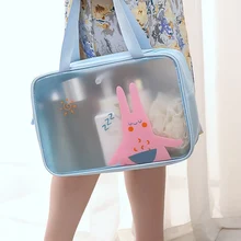 3 Colors 3 Sizes Reusable Makeup Bag Airport Vacation Clear Carry Pouch Portable Travel Cosmetic Waterproof Pouch PVC Durable