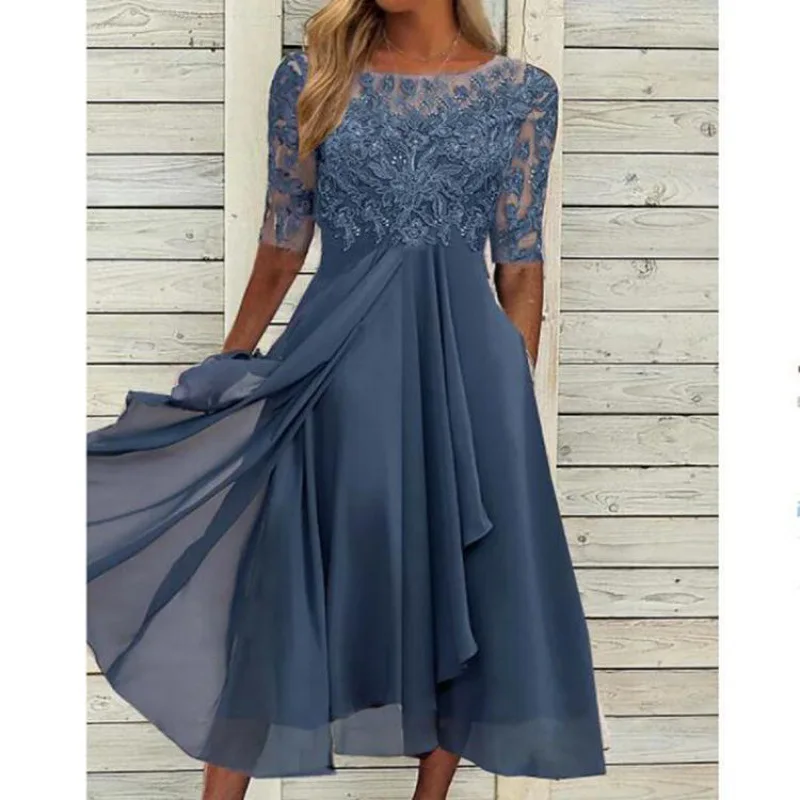 Elegant Lace hollowing out Party Dress Women O Neck Lace Half Sleeve Prom Dresses For Women Solid A-Line Dress Boho Sexy Dress
Elegant Lace hollowing out Party Dress Women O Neck Lace Half Sleeve Prom Dresses For Women Solid A-Line Dress Boho Sexy Dress