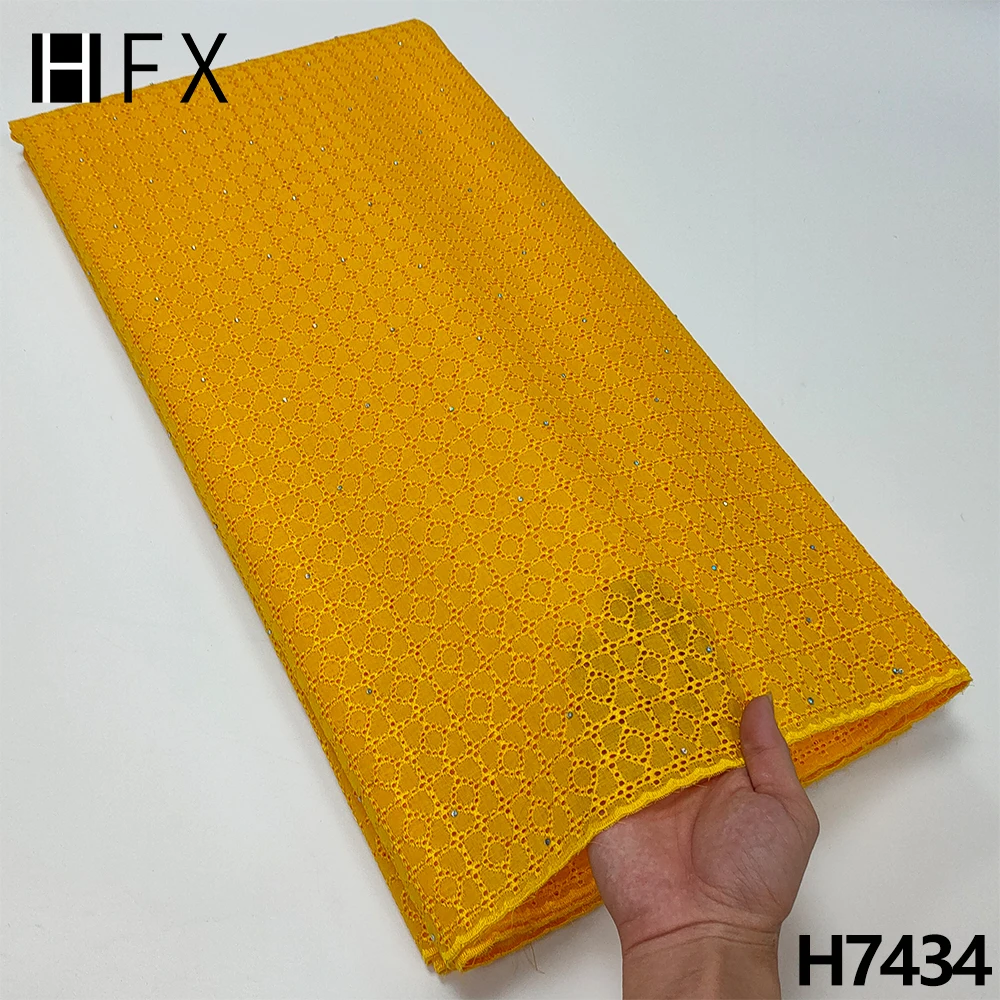 HFX African Cotton Lace Fabirc Dubai High Quality 2022 New Embroidery Swiss Dry Lace Fabric 5 Yards With Stones For Dress F7434
HFX African Cotton Lace Fabirc Dubai High Quality 2022 New Embroidery Swiss Dry Lace Fabric 5 Yards With Stones For Dress F7434