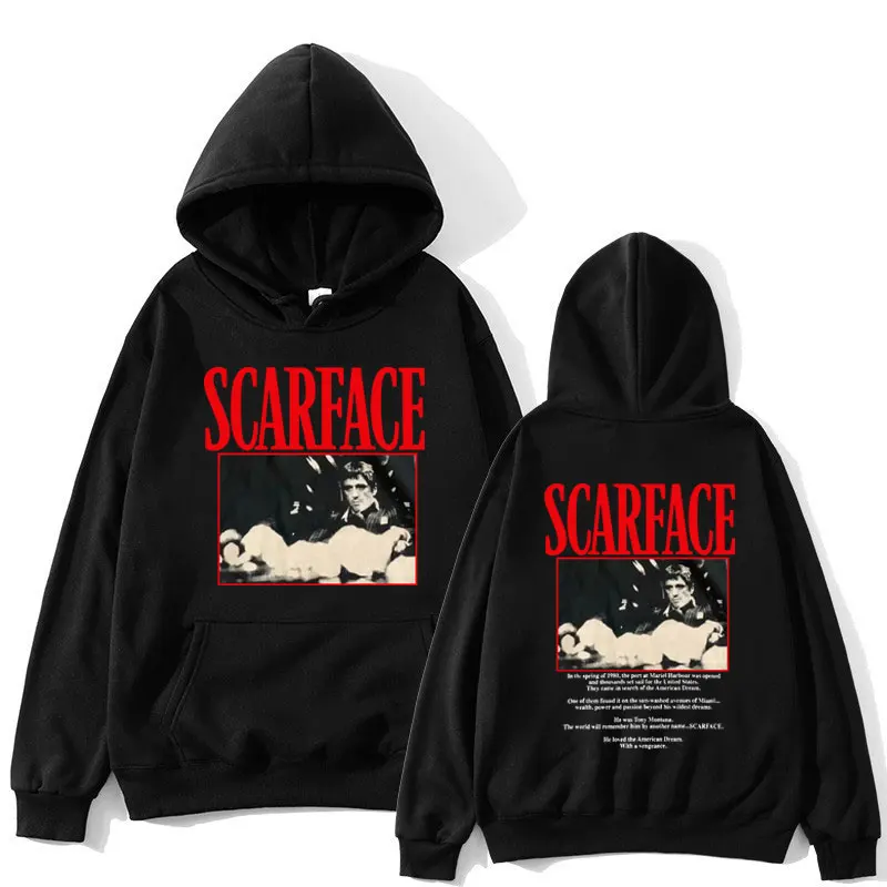 Movie Scarface Tony Montana Print Hoodie Casual Oversized Men Women Hoody Vintage Hip Hop Gothic Fleece Hoodies Streetwear Tops
Movie Scarface Tony Montana Print Hoodie Casual Oversized Men Women Hoody Vintage Hip Hop Gothic Fleece Hoodies Streetwear Tops