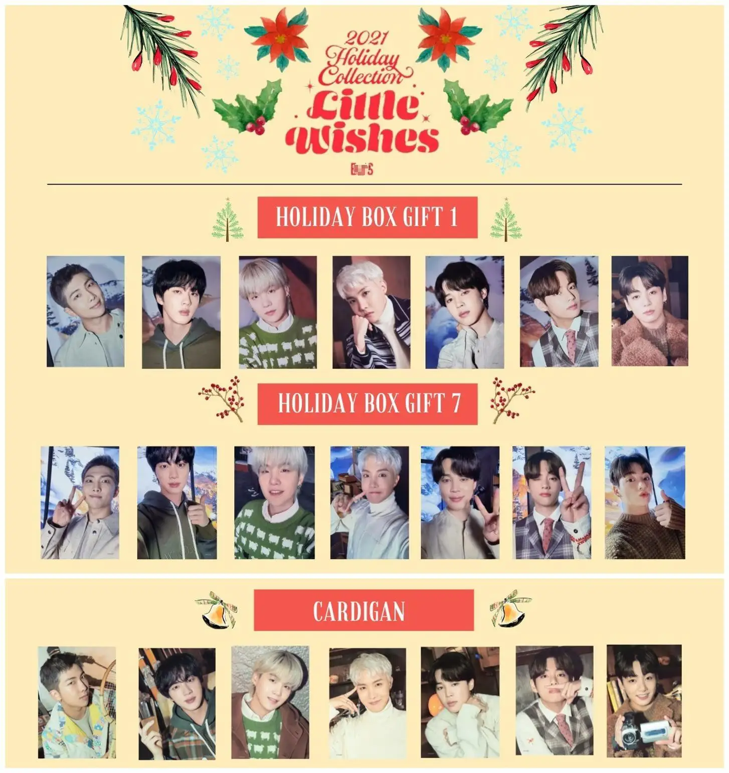 KPOP Bangtan Boys Christmas Box Cardigan card little wishes card LOMO card luxury postcard Cosplay gift JIMIN RM Fan Collection 
KPOP Bangtan Boys Christmas Box Cardigan card little wishes card LOMO card luxury postcard Cosplay gift JIMIN RM Fan Collection