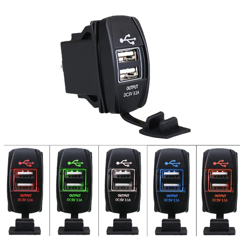 12-24V 3.1A Car USB Charger Waterproof Dual USB Power Socket Outlet Cigarette Lighter Adapter for Car Motorcycle ATV
12-24V 3.1A Car USB Charger Waterproof Dual USB Power Socket Outlet Cigarette Lighter Adapter for Car Motorcycle ATV