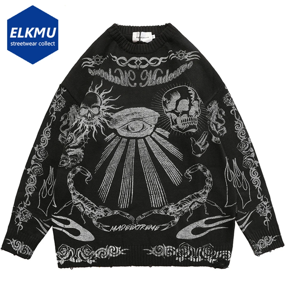 Y2K Punk Gothic Skulls Sweaters Men Oversized Harajuku Knitted Sweaters Fall Winter Streetwear Hip Hop Pullovers Tops Male
Y2K Punk Gothic Skulls Sweaters Men Oversized Harajuku Knitted Sweaters Fall Winter Streetwear Hip Hop Pullovers Tops Male