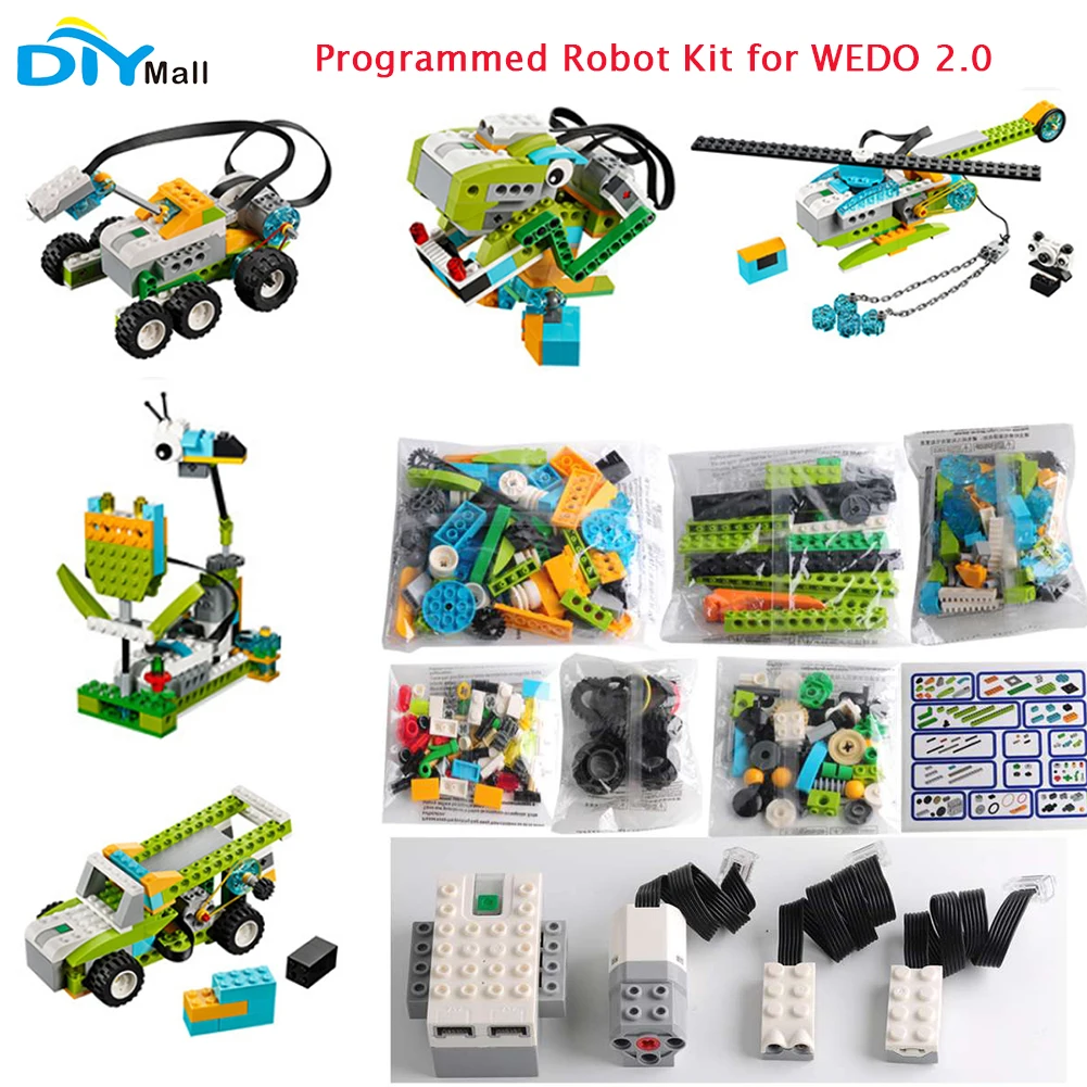 DIY программирующий робот, набор электронных кирпичей, совместимый с Legoeds Wedo2.0 We-Do 2,0 45300, строительные блоки, высокотехнологичное обучение
DIY программирующий робот, набор электронных кирпичей, совместимый с Legoeds Wedo2.0 We-Do 2,0 45300, строительные блоки, высокотехнологичное обучение