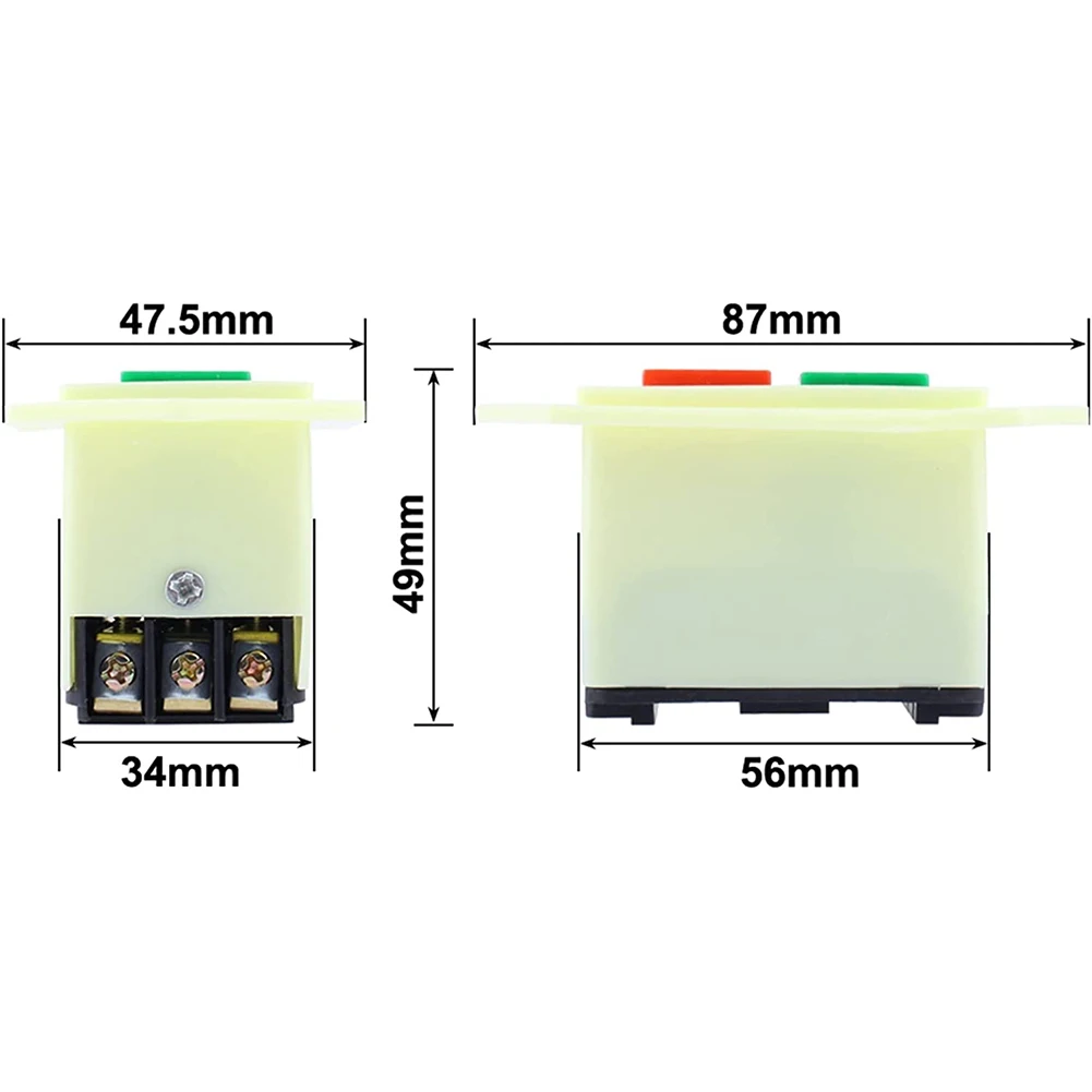 Grinder Cutting Machine Switch Button Switch Cutout Switch 380V 8.9 X 4.9 X 4.6 Cm Bench Drill LC3-10 Two-button
Grinder Cutting Machine Switch Button Switch Cutout Switch 380V 8.9 X 4.9 X 4.6 Cm Bench Drill LC3-10 Two-button