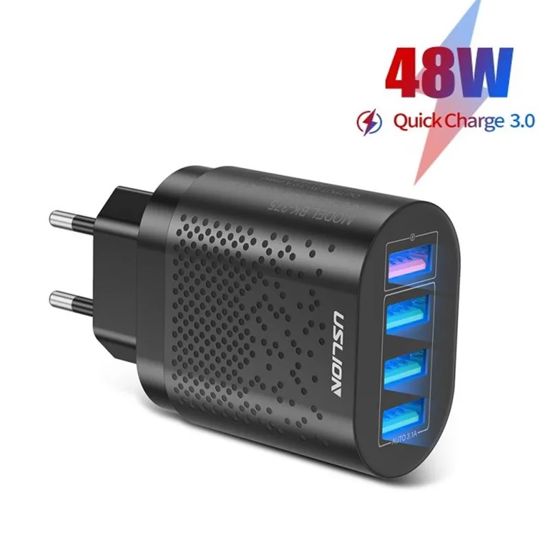 EU/US Plug 48W Fast Charging Adapter Phone Charger For iPhone Xiaomi QC3.0 Quick Charge 4 USB Ports Hub Mobile Phone Charger
EU/US Plug 48W Fast Charging Adapter Phone Charger For iPhone Xiaomi QC3.0 Quick Charge 4 USB Ports Hub Mobile Phone Charger