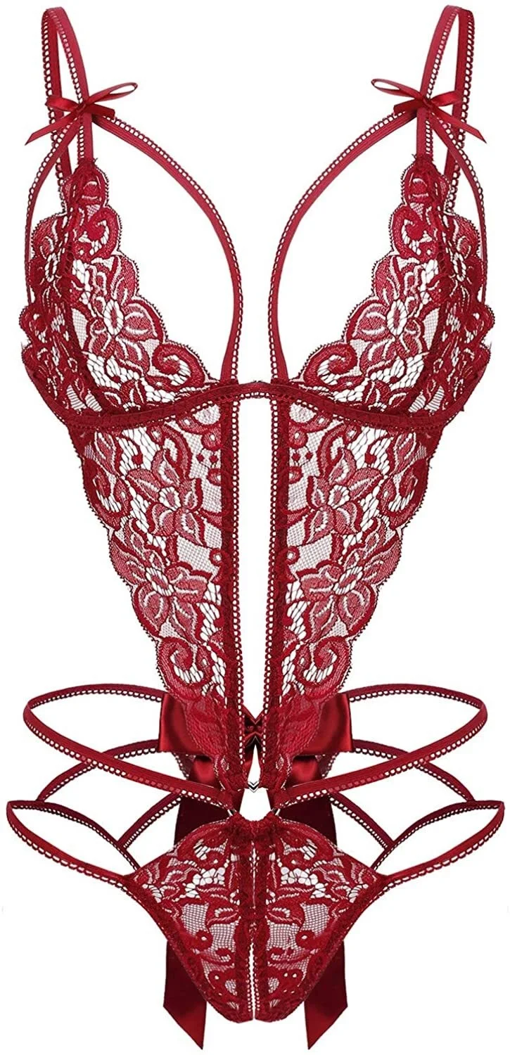 Donnalla Women's Deep V Lace Teddy One Piece Lingerie Cutout Strappy Lingerie
Donnalla Women's Deep V Lace Teddy One Piece Lingerie Cutout Strappy Lingerie