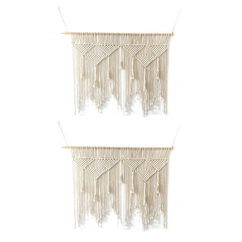 2X Macrame Wall Hanging Handwoven Bohemian Cotton Rope Boho Tapestry Home Decor Creamy-White
2X Macrame Wall Hanging Handwoven Bohemian Cotton Rope Boho Tapestry Home Decor Creamy-White