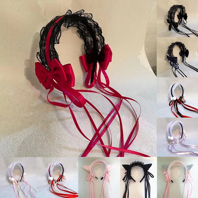 Cute Lolita Cat Ears Lace Bow Headband Japanese Anime Girl Maid Headdress Cosplay Anime Hair Accessories Girls Head Wrap
Cute Lolita Cat Ears Lace Bow Headband Japanese Anime Girl Maid Headdress Cosplay Anime Hair Accessories Girls Head Wrap