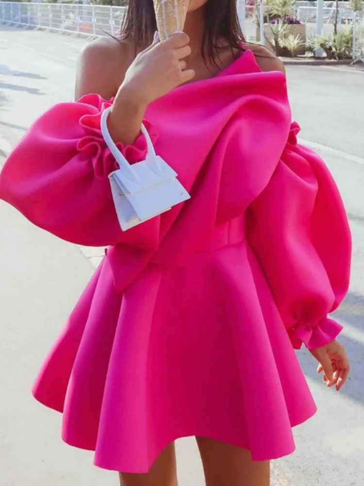 Party Dress Mini Sexy Pleated Puff Sleeve One Shoulder Spaghetti Strap Women Backless Clubwear Dinner Night Christmas Tunics
Party Dress Mini Sexy Pleated Puff Sleeve One Shoulder Spaghetti Strap Women Backless Clubwear Dinner Night Christmas Tunics