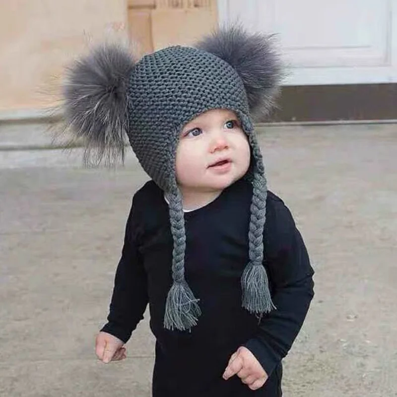 New Autumn Winter Baby Kids Beanie 15 CM Real Fur Pompom at For Cildren Warm Wool Knitted Earflap Cap
New Autumn Winter Baby Kids Beanie 15 CM Real Fur Pompom at For Cildren Warm Wool Knitted Earflap Cap