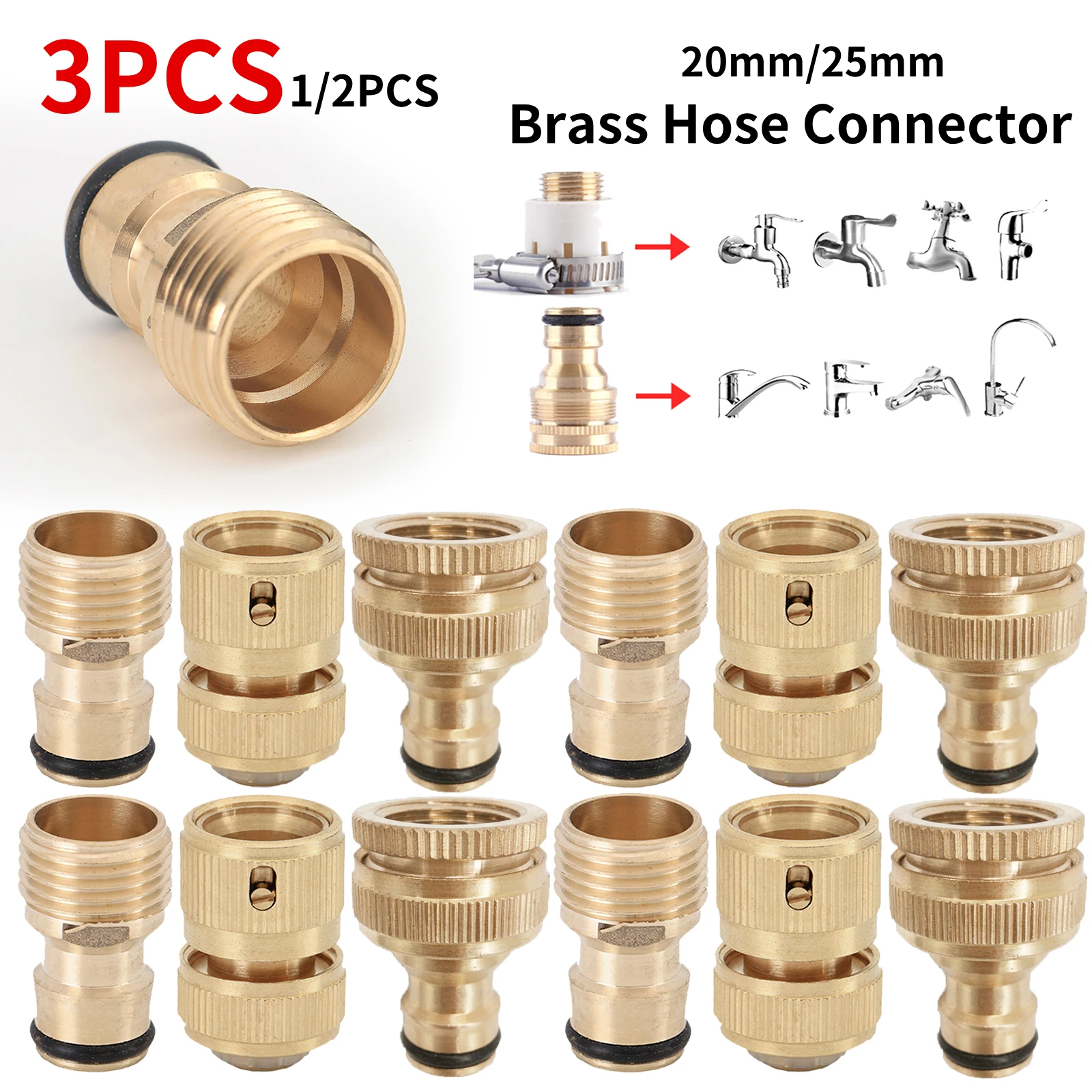 20mm 25mm Brass Hose Connector Copper Hose Fitting Quick Connect Adapter Garden Irrigation Tubing Repair Water Gun Fittings Tool
20mm 25mm Brass Hose Connector Copper Hose Fitting Quick Connect Adapter Garden Irrigation Tubing Repair Water Gun Fittings Tool