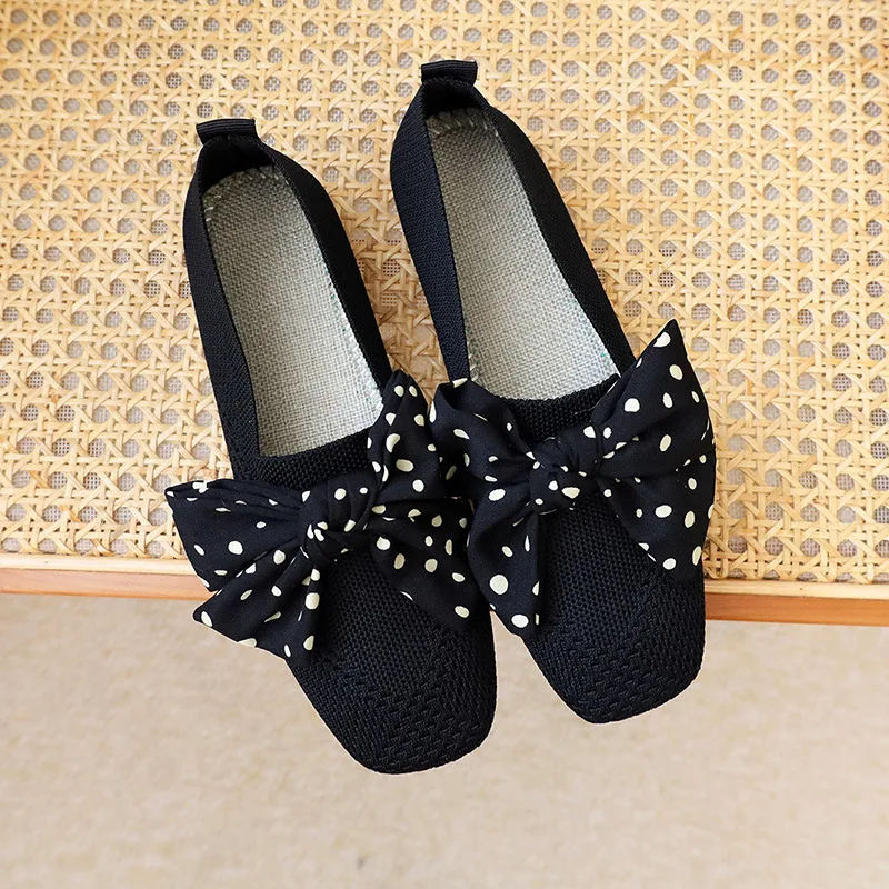 Cute Bow Knitted Mesh Ballet Flats Shoes Women Slip on Square Toe Shallow Loafer Ladies Casual Soft Sole Boat Shoes Plus Size 42
Cute Bow Knitted Mesh Ballet Flats Shoes Women Slip on Square Toe Shallow Loafer Ladies Casual Soft Sole Boat Shoes Plus Size 42