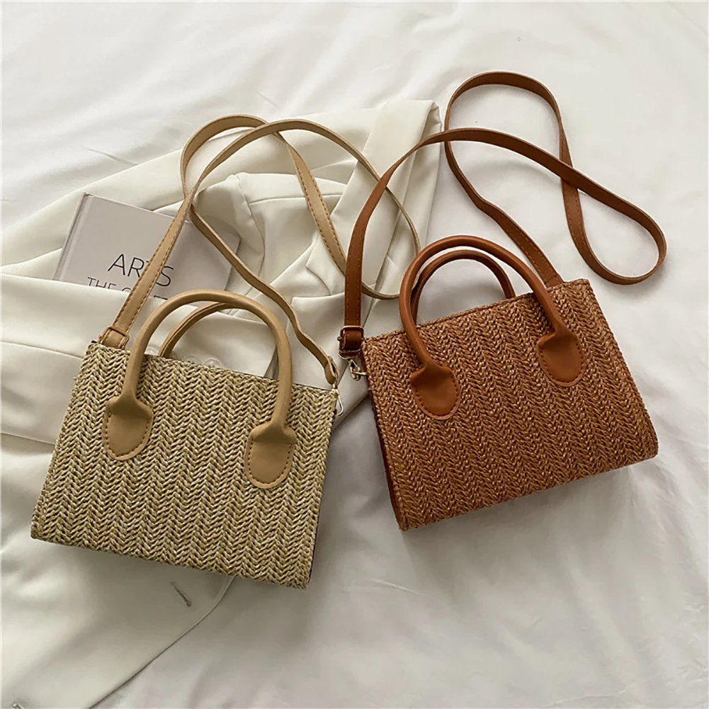 Straw Shoulder Bags Women Hand-Woven Leather Small Crossbody Tote Handbag Purse Casual Travel Handbags for Women
Straw Shoulder Bags Women Hand-Woven Leather Small Crossbody Tote Handbag Purse Casual Travel Handbags for Women