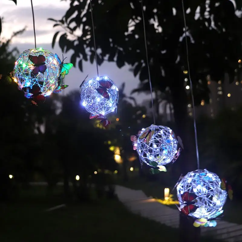 Outdoor Solar Light Round Ball Light With Butterfly Waterproof Aluminum Wire Weaving Hanging Lamp Home Garden Nightlight
Outdoor Solar Light Round Ball Light With Butterfly Waterproof Aluminum Wire Weaving Hanging Lamp Home Garden Nightlight