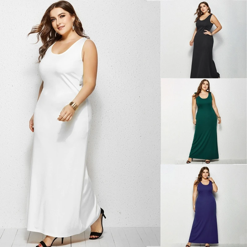 Women Summer Plus Size Sleeveless Basic Scoop Neck Tank Top Maxi Long Dress Simple Plain Solid Color Package Hip Bodycon Slim
Women Summer Plus Size Sleeveless Basic Scoop Neck Tank Top Maxi Long Dress Simple Plain Solid Color Package Hip Bodycon Slim