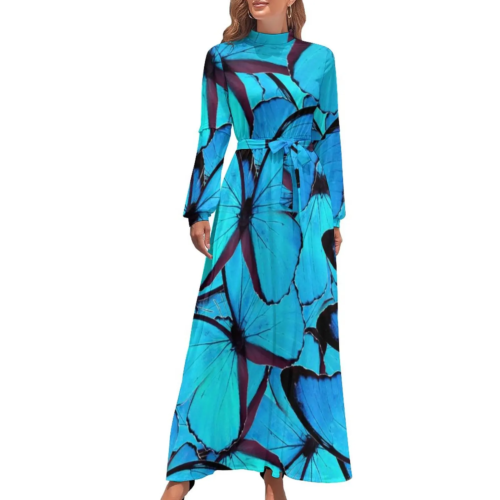 Blue Butterfly Wings Dress Long Sleeve Cute Animal Print Elegant Maxi Dress High Neck Street Fashion Custom Beach Long Dresses
Blue Butterfly Wings Dress Long Sleeve Cute Animal Print Elegant Maxi Dress High Neck Street Fashion Custom Beach Long Dresses