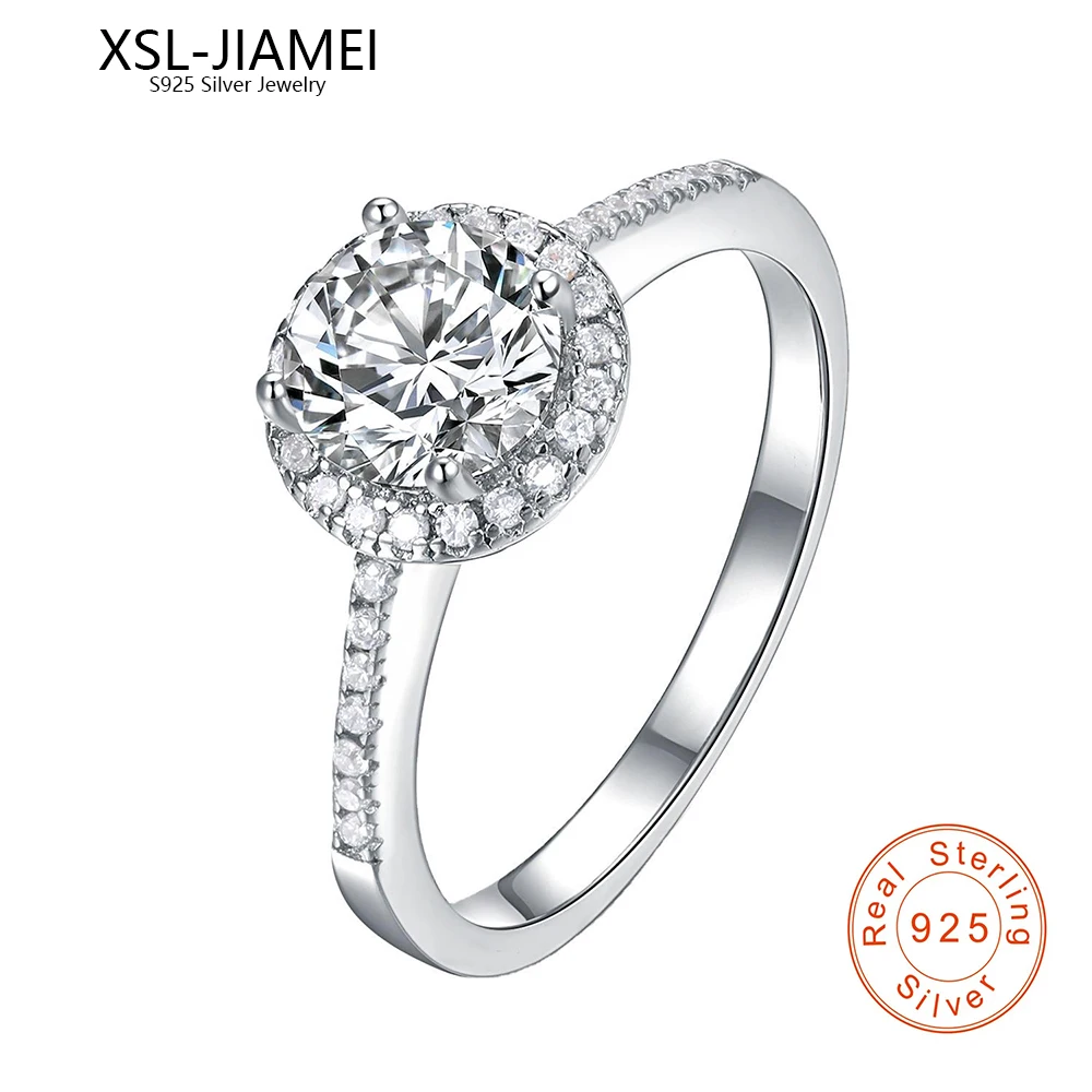 XSLJIAMEI 0.5ct 1.0ct 2.0ct D Color S925 Silver Ring Women's Luxury Round Bag Mossan Stone Wedding Premium Jewelry Gift
XSLJIAMEI 0.5ct 1.0ct 2.0ct D Color S925 Silver Ring Women's Luxury Round Bag Mossan Stone Wedding Premium Jewelry Gift