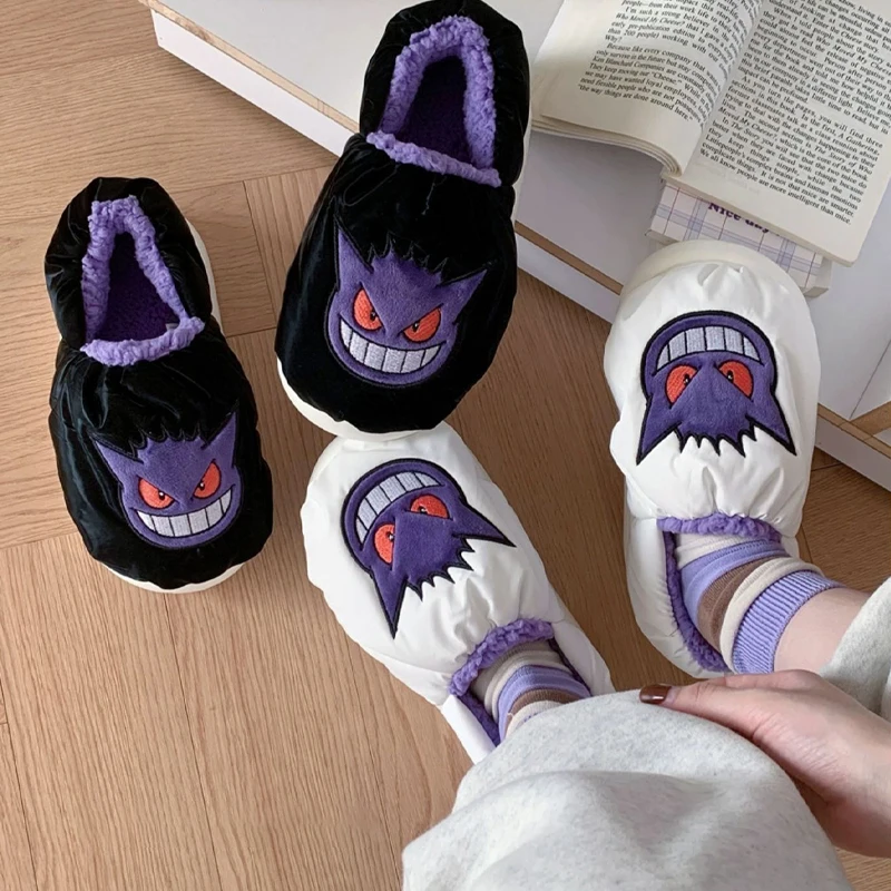 Pokemon Gengar осенне-зимняя домашняя теплая универсальная хлопковая обувь мягкие