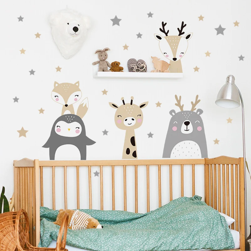 Cartoon Animal Wall Stickers For Kids Room Living Room Background Home Decoration Waterproof Wallpaper Nursery Wall Decal Decor
Cartoon Animal Wall Stickers For Kids Room Living Room Background Home Decoration Waterproof Wallpaper Nursery Wall Decal Decor